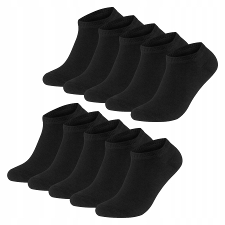 10X Skarpetki stopki czarne unisex 41-46